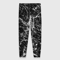 Женские брюки 3D Текстура черного мрамора