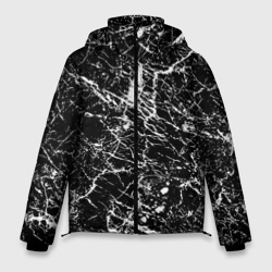 Мужская зимняя куртка 3D Текстура черного мрамора
