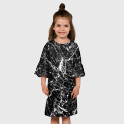Детское платье 3D Текстура черного мрамора - фото 2
