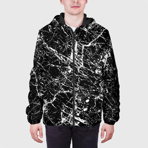 Мужская куртка 3D Текстура черного мрамора - фото 4
