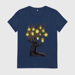 Женская футболка хлопок Рождественские огни