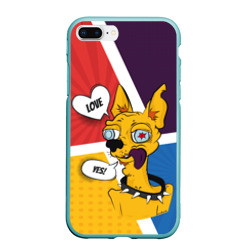 Чехол для iPhone 7Plus/8 Plus матовый Comics Пес Dog Love Yes