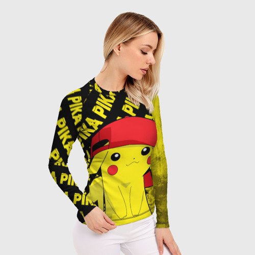 Женский рашгард 3D Пикачу, Pikachu, цвет 3D печать - фото 3