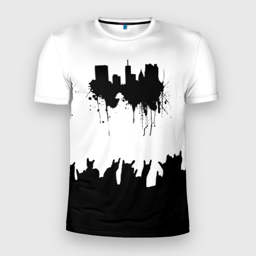 Мужская футболка 3D Slim Black sity Город тьмы, цвет 3D печать