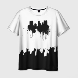 Мужская футболка 3D Black sity Город тьмы