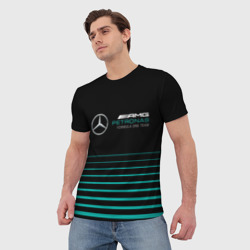 Мужская футболка 3D Merсedes PETRONAS F1 - фото 2