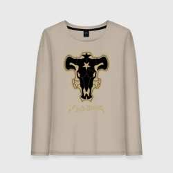 Женский лонгслив хлопок Черный Бык
