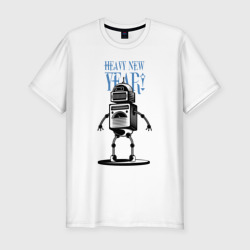Мужская футболка хлопок Slim Heavy new robot year