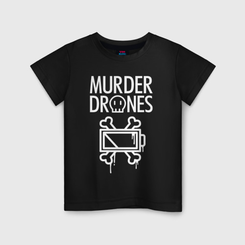 Детская футболка хлопок Murder Drones Дроны-убийцы, цвет черный