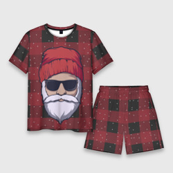 Мужской костюм с шортами 3D Santa hipster Санта хипстер