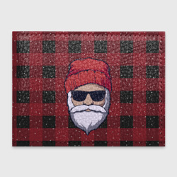 Обложка для студенческого билета Santa hipster Санта хипстер