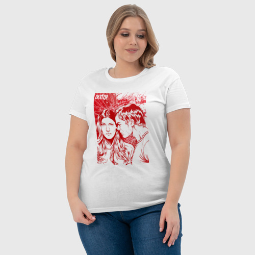 Женская футболка хлопок Декс и Дебра, цвет белый - фото 6