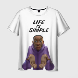 Мужская футболка 3D Живи проще - Khabby Lame
