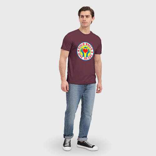 Мужская футболка 3D лого фирмы троицы, цвет 3D печать - фото 5