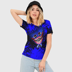 Женская футболка 3D Slim Poppy Playtime blue игра Поппи плейтайм - фото 2