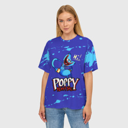 Женская футболка oversize 3D Poppy Playtime Hi Поппи плейтайм - фото 2