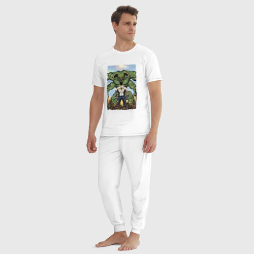 Мужская пижама хлопок с принтом Крутой Сэм | Алудранский Рептилоид, вид сбоку #3