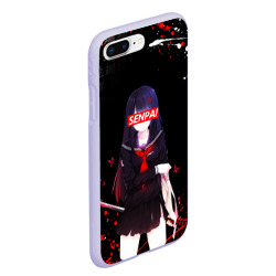 Чехол для iPhone 7Plus/8 Plus матовый Senpai katana girl, брызги красок - фото 2