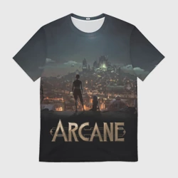 Мужская футболка 3D Сёстры на крыше - Аркейн