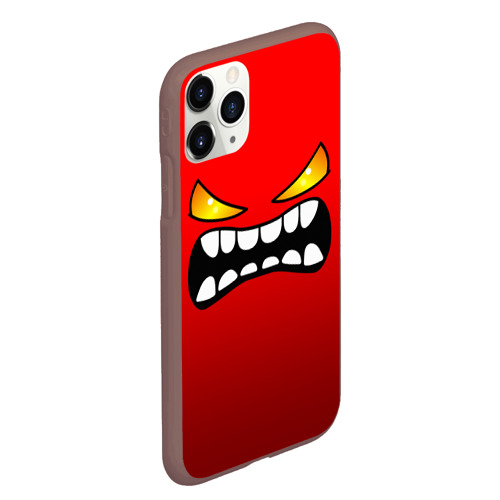 Чехол для iPhone 11 Pro Max матовый Geometry Dash face demon, цвет коричневый - фото 3