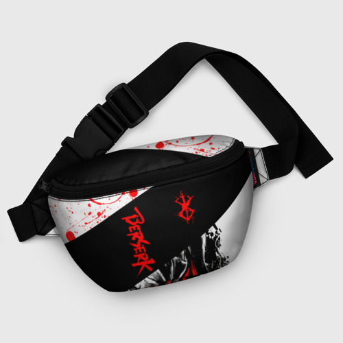 Поясная сумка 3D Берсерк черная маска с логотипом - фото 6