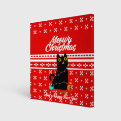 Холст квадратный Meow christmas