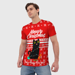 Мужская футболка 3D Meow christmas - фото 2