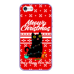 Чехол для iPhone 5/5S матовый Meow christmas