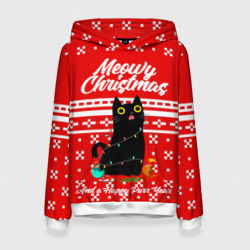 Женская толстовка 3D Meow christmas