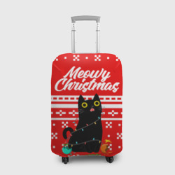 Чехол для чемодана 3D Meow christmas