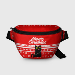 Поясная сумка 3D Meow christmas