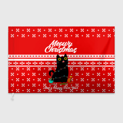 Флаг 3D Meow christmas