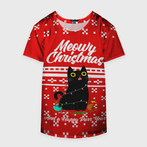 Накидка на куртку 3D Meow christmas, цвет 3D печать - фото 4