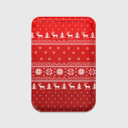 Картхолдер Magsafe магнитный Красный свитер с оленями