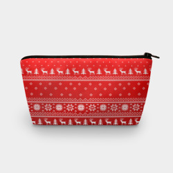 Косметичка 3D Красный свитер с оленями