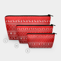 Косметичка 3D Красный свитер с оленями - фото 2