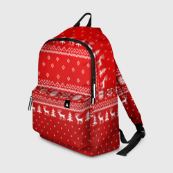 Рюкзак 3D Красный свитер с оленями
