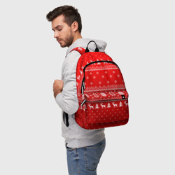 Рюкзак 3D Красный свитер с оленями - фото 2