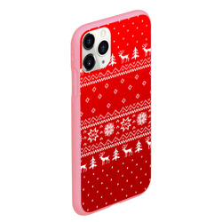 Чехол для iPhone 11 Pro Max матовый Красный свитер с оленями - фото 2