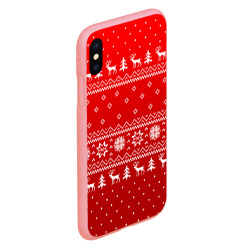 Чехол для iPhone XS Max матовый Красный свитер с оленями - фото 2