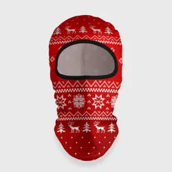 Балаклава 3D Красный свитер с оленями