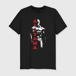 Мужская футболка хлопок Slim Мощный Сайтама One Punch-Man