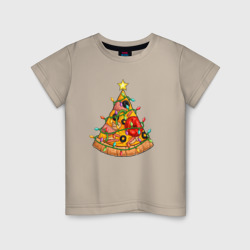 Детская футболка хлопок Новогодняя Пицца-Елка