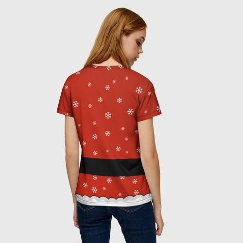 Женская футболка 3D Костюм Санты Дед Мороз, цвет 3D печать - фото 4