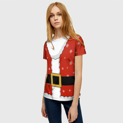 Женская футболка 3D Костюм Санты Дед Мороз, цвет 3D печать - фото 3