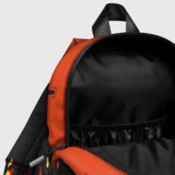 Рюкзак с принтом Serious Sam tormental 2D для ребенка, вид на модели спереди №4. Цвет основы: белый