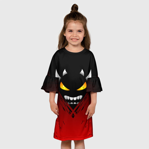 Детское платье 3D Geometry Dash яростный демон Rage demon, цвет 3D печать - фото 4