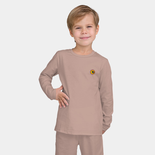 Детская пижама с лонгсливом хлопок Крутой Сэм Эмблема +спина, цвет пыльно-розовый - фото 3