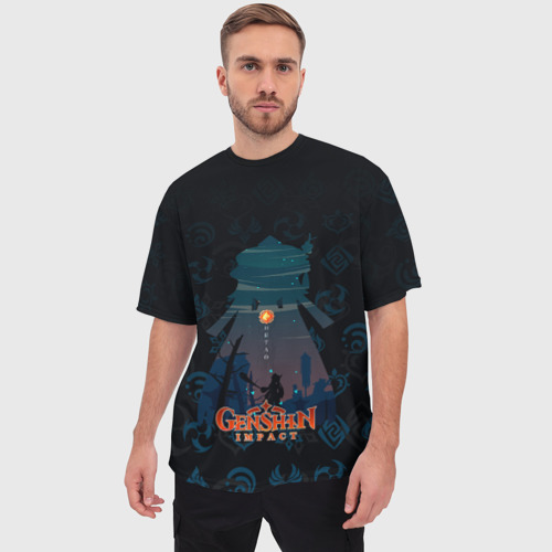 Мужская футболка oversize 3D Hu Tao Ху Тао Genshin Impact, цвет 3D печать - фото 3