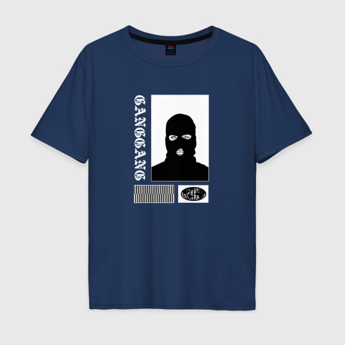 Мужская футболка хлопок Oversize с принтом Gang  gangster, вид спереди #2